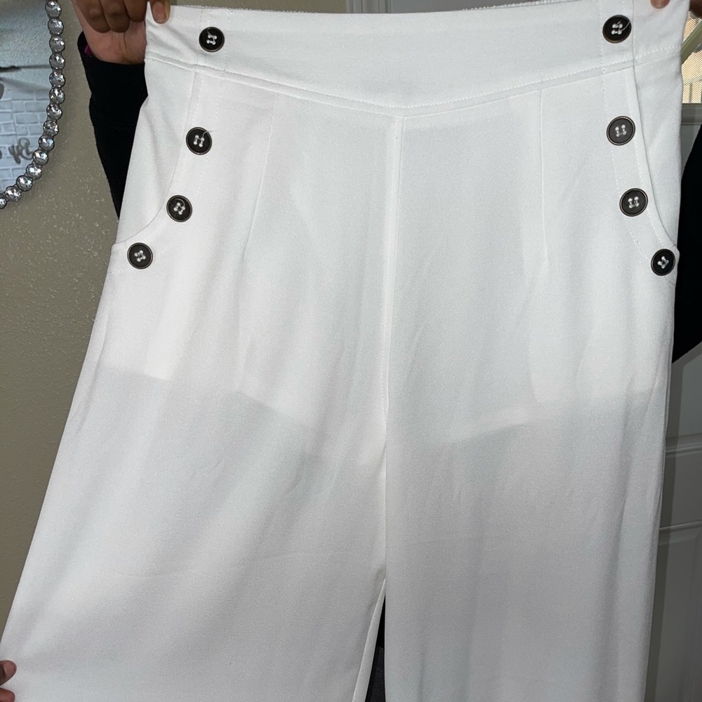 White Flare pants